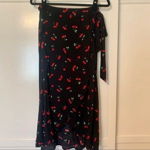 Black Cherry 🍒 Print Wrap Skirt Medium
